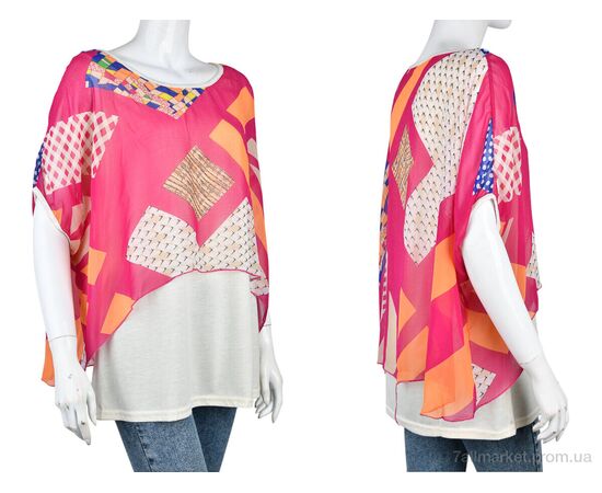 Фотография Женская блузка Лето B0106-3 (10900) pink (5 шт. р.сетка One size) "Obuvok" недорого оптом от прямого поставщика, изображение 3