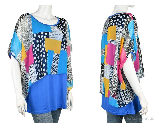 Фотография Женская блузка Лето B0106-8 (10905) l.blue (5 шт. р.сетка One size) "Obuvok" недорого оптом от прямого поставщика, изображение 3