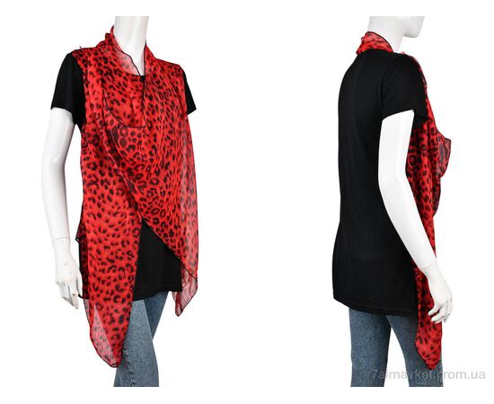 Фотография Женская блузка Лето B0106-5 (10902) red (7 шт. р.сетка One size) "Obuvok" недорого оптом от прямого поставщика, изображение 3