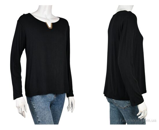 Фотография Кофта женская Весна/осень B0121-1 (10973) black (6 шт. р.сетка XL-2XL) "Obuvok" недорого оптом от прямого поставщика, изображение 3