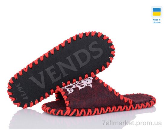 Тапки жіночі для будинку Весна/осінь 261W бордо (9 пар р.36-41) "Active" недорого оптом від прямого постачальника, зображення 3