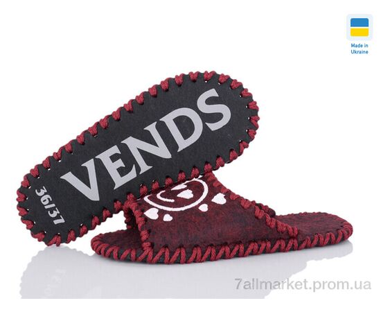 Тапки жіночі для будинку Весна/осінь 263W бордо (9 пар р.36-41) "Active" недорого оптом від прямого постачальника, зображення 3