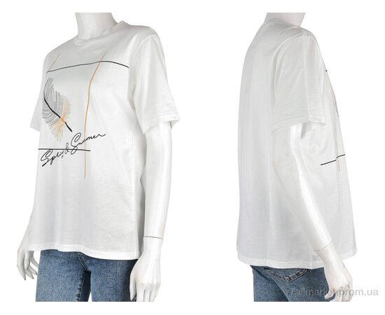 Футболка жіноча Літо 4049-03-2 white (3 шт. р.сіткаS-L) "Мир" недорого оптом від прямого постачальника, зображення 3