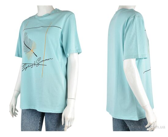 Футболка жіноча Літо 4049-03-4 l.blue (3 шт. р.сіткаS-L) "Мир" недорого оптом від прямого постачальника, зображення 3