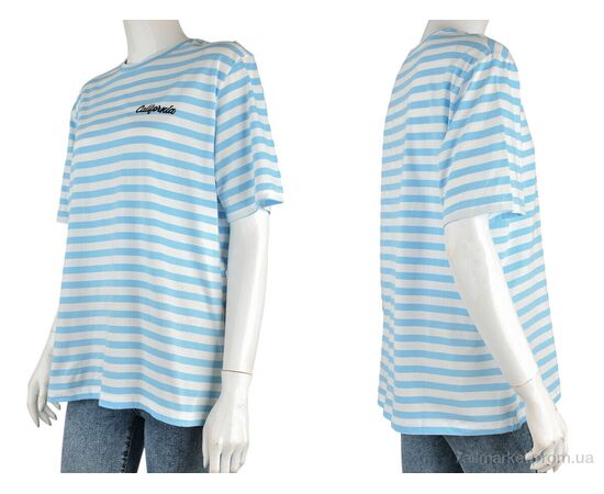 Футболка жіноча Літо 4049-12-2 l.blue (3 шт. р.сіткаS-L) "Мир" недорого оптом від прямого постачальника, зображення 3