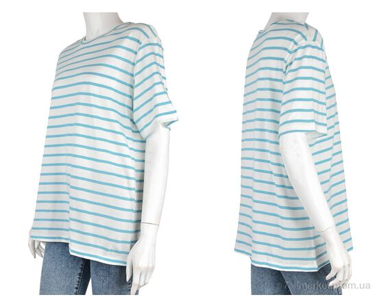 Футболка жіноча Літо 4049-10-3 l.blue (3 шт. р.сіткаS-L) "Мир" недорого оптом від прямого постачальника, зображення 3