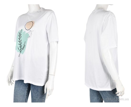 Футболка жіноча Літо 4049-08-2 white (3 шт. р.сіткаS-L) "Мир" недорого оптом від прямого постачальника, зображення 3