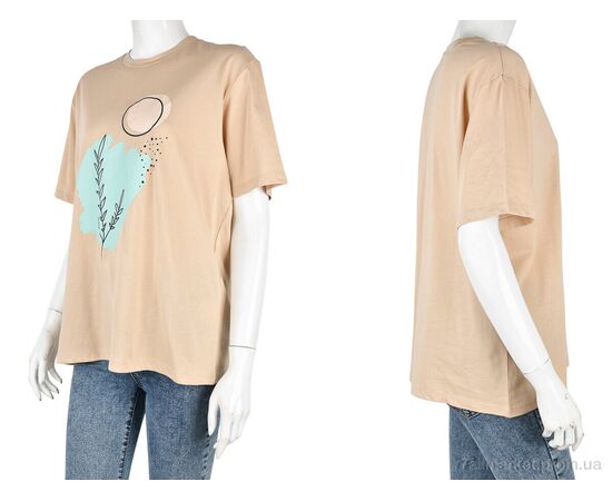 Футболка жіноча Літо 4049-08-3 beige (3 шт. р.сіткаS-L) "Мир" недорого оптом від прямого постачальника, зображення 3