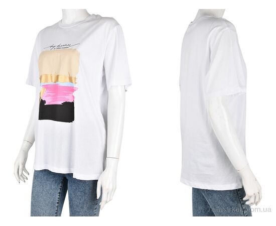 Футболка жіноча Літо 4049-06-2 white (3 шт. р.сіткаS-L) "Мир" недорого оптом від прямого постачальника, зображення 3