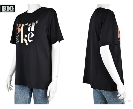 Фотография Футболка женская Лето 4049-02-1 black (3 шт. р.сетка S-L) "BIG" недорого оптом от прямого поставщика, изображение 3