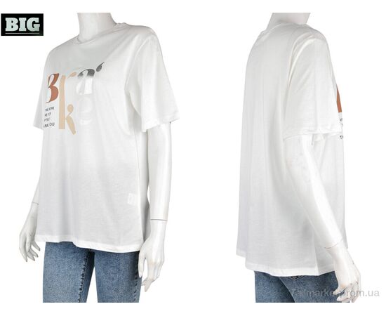 Футболка жіноча Літо 4049-02-2 white (3 шт. р.сіткаS-L) "BIG" недорого оптом від прямого постачальника, зображення 3
