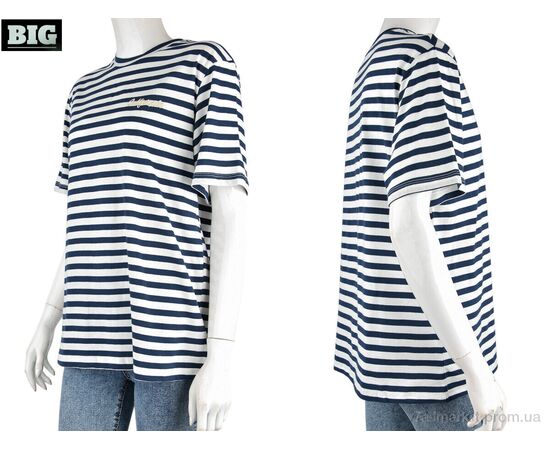 Фотография Футболка женская Лето 4049-12-1 navy (3 шт. р.сетка S-L) "BIG" недорого оптом от прямого поставщика, изображение 3