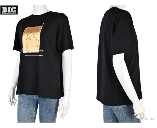 Футболка жіноча Літо 4049-04-1 black (3 шт. р.сіткаS-L) "BIG" недорого оптом від прямого постачальника, зображення 3
