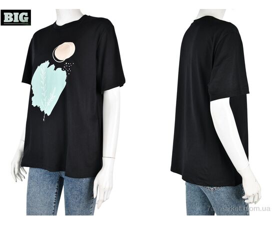 Футболка жіноча Літо 4049-08-1 black (3 шт. р.сіткаS-L) "BIG" недорого оптом від прямого постачальника, зображення 3