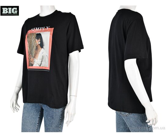 Футболка жіноча Літо 4049-05-1 black (3 шт. р.сіткаS-L) "BIG" недорого оптом від прямого постачальника, зображення 3