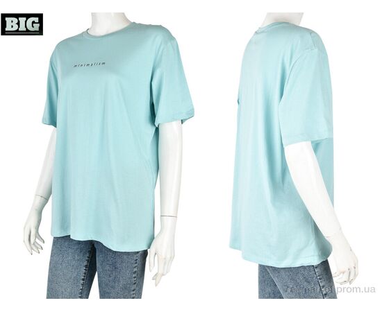 Футболка жіноча Літо 4049-05-5 l.blue (3 шт. р.сіткаS-L) "BIG" недорого оптом від прямого постачальника, зображення 3