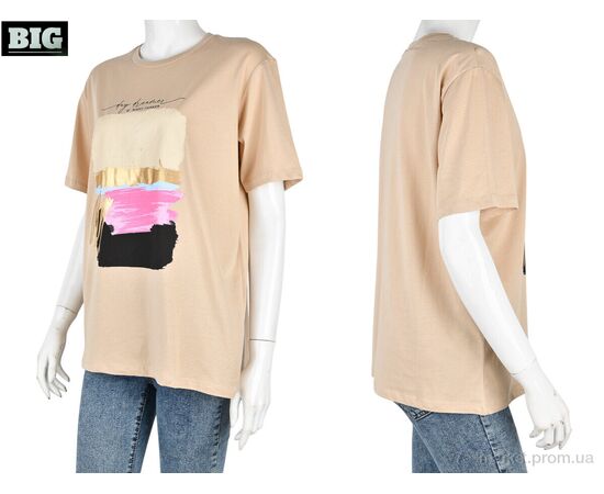 Футболка жіноча Літо 4049-06-3 l.beige (3 шт. р.сіткаS-L) "BIG" недорого оптом від прямого постачальника, зображення 3