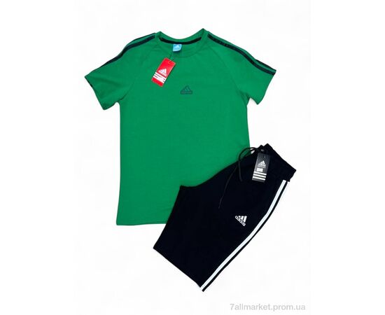 Фотография Спортивный костюм мужской Лето Y4-1 green-black (5 шт. р.сетка L-3XL) "Verton" недорого оптом от прямого поставщика, изображение 2