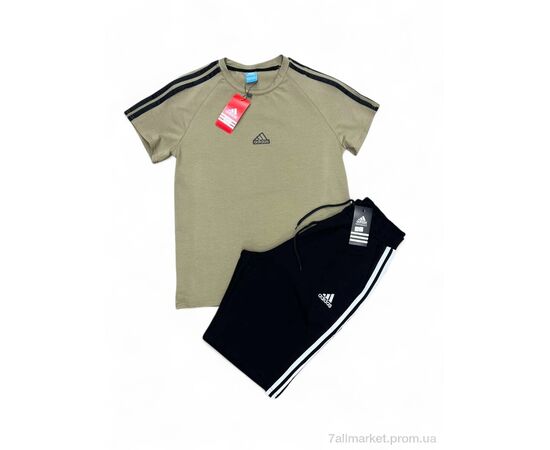 Фотография Спортивный костюм мужской Лето Y4-4 khaki-black (5 шт. р.сетка L-3XL) "Verton" недорого оптом от прямого поставщика, изображение 2