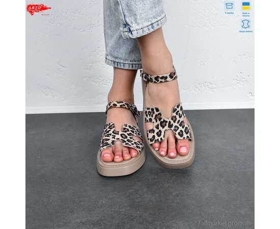 Босоніжки жіночі літні Літо 430 латте-леоп. (8 пар р.36-41) "ARTO" недорого оптом від прямого постачальника, зображення 4
