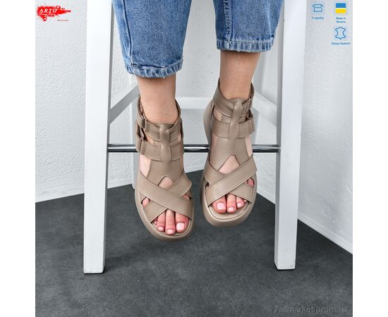 Босоніжки жіночі літні Літо 175 латте к. (8 пар р.36-41) "ARTO" недорого оптом від прямого постачальника, зображення 2