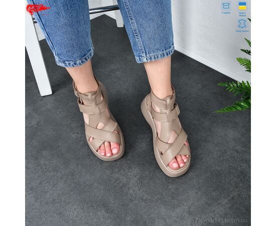 Босоніжки жіночі літні Літо 175 латте к. (8 пар р.36-41) "ARTO" недорого оптом від прямого постачальника, зображення 3