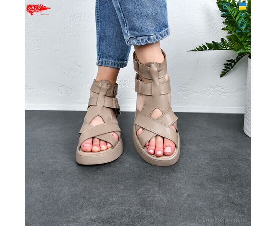 Босоніжки жіночі літні Літо 175 латте к. (8 пар р.36-41) "ARTO" недорого оптом від прямого постачальника, зображення 4