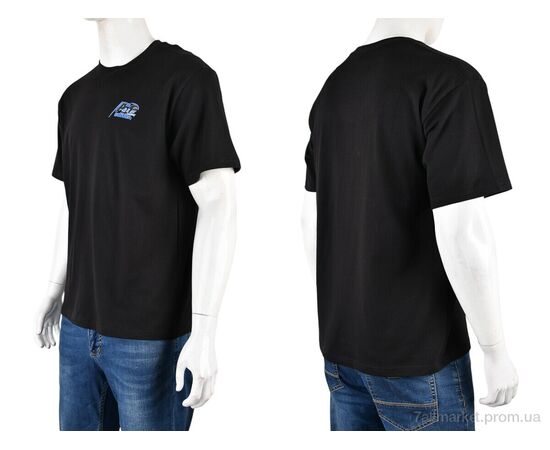 Футболка чоловіча Літо 4072-M04-1 black (5 шт. р.сіткаM-3XL) "Мир" недорого оптом від прямого постачальника, зображення 3
