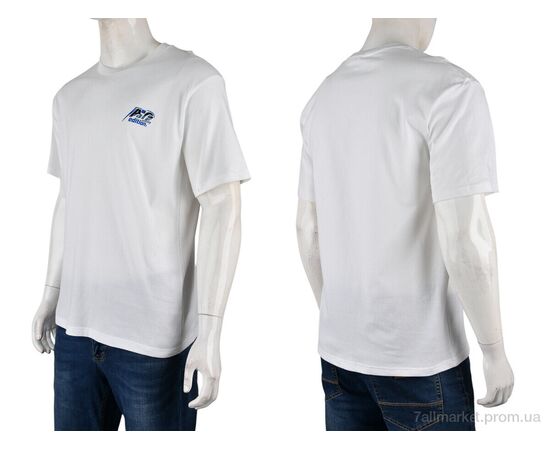Футболка чоловіча Літо 4072-M04-2 white (5 шт. р.сіткаM-3XL) "Мир" недорого оптом від прямого постачальника, зображення 3