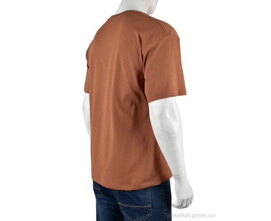 Футболка чоловіча Літо 4072-M04-3 brown (5 шт. р.сіткаM-3XL) "Мир" недорого оптом від прямого постачальника, зображення 2