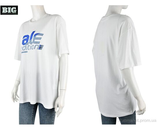 Футболка жіноча Літо 4071-W02-2 white (5 шт. р.сіткаS-2XL) "BIG" недорого оптом від прямого постачальника, зображення 3