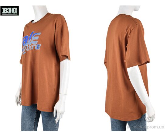 Футболка жіноча Літо 4071-W02-3 brown (5 шт. р.сіткаS-2XL) "BIG" недорого оптом від прямого постачальника, зображення 3