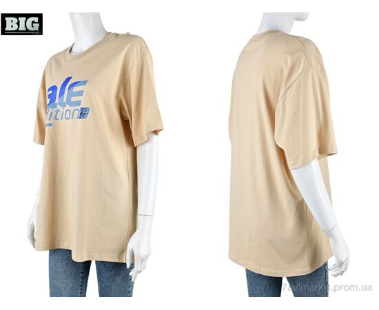Футболка жіноча Літо 4071-W02-4 beige (5 шт. р.сіткаS-2XL) "BIG" недорого оптом від прямого постачальника, зображення 3