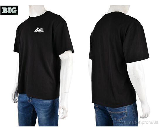 Футболка чоловіча Літо 4072-M01-1 black (5 шт. р.сіткаM-3XL) "BIG" недорого оптом від прямого постачальника, зображення 3