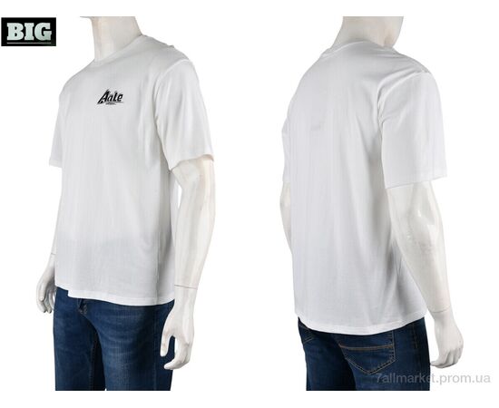 Футболка чоловіча Літо 4072-M01-2 white (5 шт. р.сіткаM-3XL) "BIG" недорого оптом від прямого постачальника, зображення 3