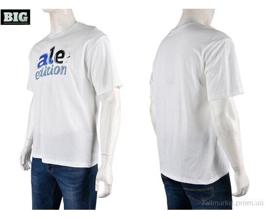 Футболка чоловіча Літо 4072-M02-2 white (5 шт. р.сіткаM-3XL) "BIG" недорого оптом від прямого постачальника, зображення 3