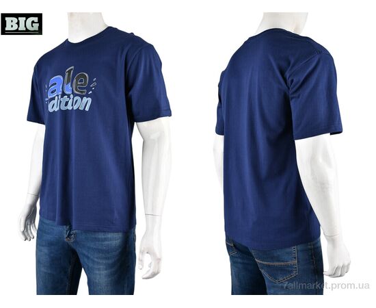 Футболка чоловіча Літо 4072-M02-3 blue (5 шт. р.сіткаM-3XL) "BIG" недорого оптом від прямого постачальника, зображення 3