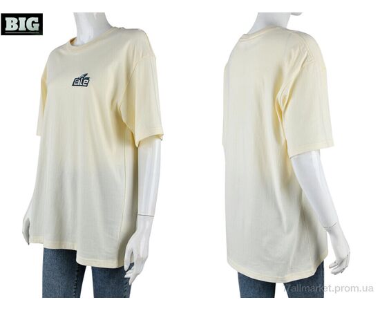 Футболка жіноча Літо 4071-W01-3 yellow (5 шт. р.сіткаS-2XL) "BIG" недорого оптом від прямого постачальника, зображення 3