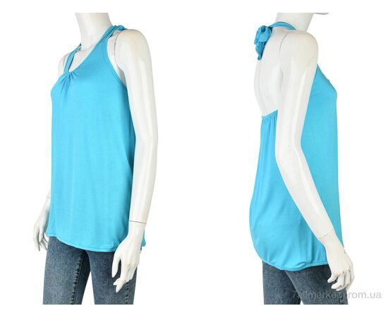 Майка жіноча Літо B0132-15 (11248) blue (6 шт. р.сіткаM-XL) "Obuvok" недорого оптом від прямого постачальника, зображення 3