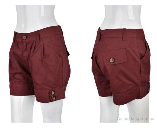 Шорты женские Лето B0133-1 (11253) bordo (4 шт. р.сетка XL) "Obuvok" недорого оптом от прямого поставщика, изображение 3 Фотография Шорты женские Лето B0133-1 (11253) bordo (4 шт. р.сетка XL) "Obuvok" недорого оптом от прямого поставщика, изображение 3