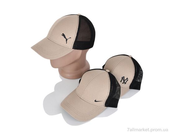 Кепка для мужчин Лето Кепка з накаткою котон з сіткою бежевий mix (5 шт. р.сетка One size) "VIOLA" недорого оптом от прямого поставщика, изображение 2 Фотография Кепка для мужчин Лето Кепка з накаткою котон з сіткою бежевий mix (5 шт. р.сетка One size) "VIOLA" недорого оптом от прямого поставщика, изображение 2