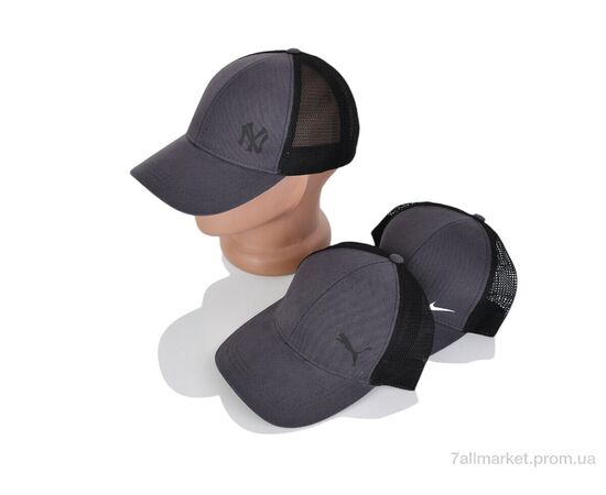 Кепка для мужчин Лето Кепка з накаткою котон з сіткою сірий mix (5 шт. р.сетка One size) "VIOLA" недорого оптом от прямого поставщика, изображение 2 Фотография Кепка для мужчин Лето Кепка з накаткою котон з сіткою сірий mix (5 шт. р.сетка One size) "VIOLA" недорого оптом от прямого поставщика, изображение 2