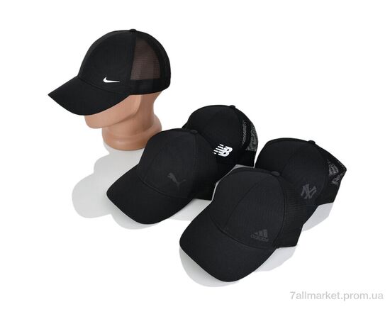 Кепка для мужчин Лето Кепка з накаткою котон з чорний mix (5 шт. р.сетка One size) "VIOLA" недорого оптом от прямого поставщика, изображение 2 Фотография Кепка для мужчин Лето Кепка з накаткою котон з чорний mix (5 шт. р.сетка One size) "VIOLA" недорого оптом от прямого поставщика, изображение 2