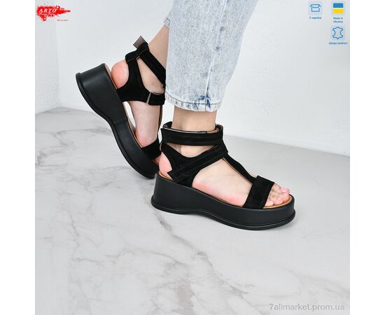 Фотография Босоножки женские летние Лето 421 чорний з. (8 пар р.36-41) "ARTO" недорого оптом от прямого поставщика, изображение 2