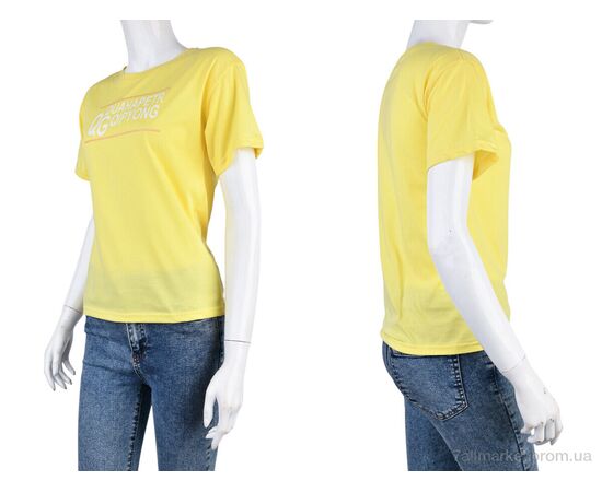 Фотография Футболка женская Лето 08789-9 yellow (5 шт. р.сетка L-2XL) "Obuvok" недорого оптом от прямого поставщика, изображение 3