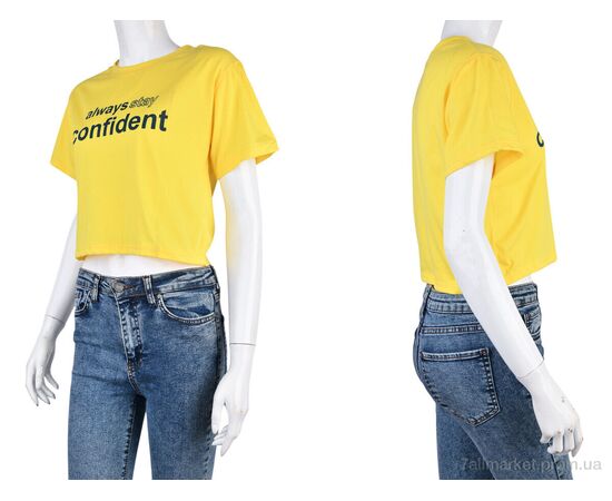 Футболка женская Лето 08789-9-1 yellow (4 шт. р.сетка L-2XL) "Obuvok" недорого оптом от прямого поставщика, изображение 3 Фотография Футболка женская Лето 08789-9-1 yellow (4 шт. р.сетка L-2XL) "Obuvok" недорого оптом от прямого поставщика, изображение 3