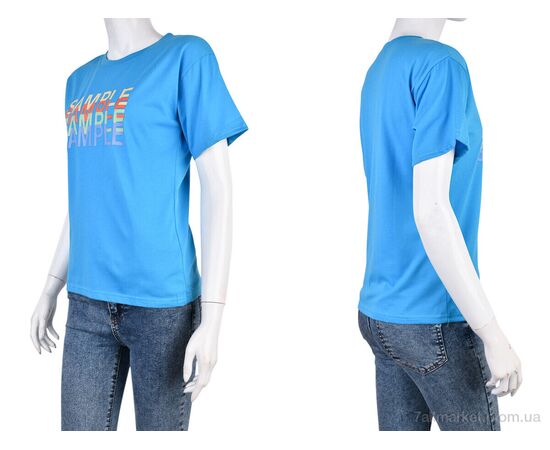 Фотография Футболка женская Лето 08789-11 blue (7 шт. р.сетка L-2XL) "Obuvok" недорого оптом от прямого поставщика, изображение 3