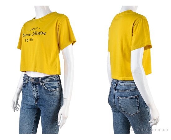 Фотография Футболка женская Лето 08789-20 yellow (5 шт. р.сетка L-2XL) "Obuvok" недорого оптом от прямого поставщика, изображение 3