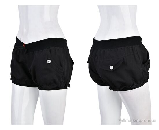 Фотография Шорты женские Лето 7012-5 black (02019) (8 шт. р.сетка M-2XL) "Obuvok" недорого оптом от прямого поставщика, изображение 3