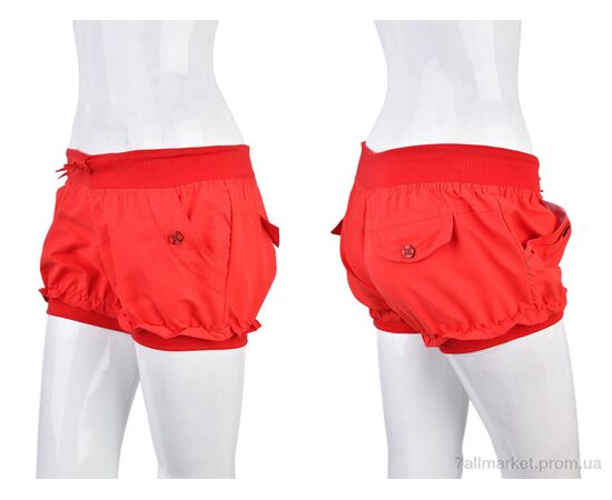 Фотография Шорты женские Лето 7012-7 red (02019) (8 шт. р.сетка M-2XL) "Obuvok" недорого оптом от прямого поставщика, изображение 3